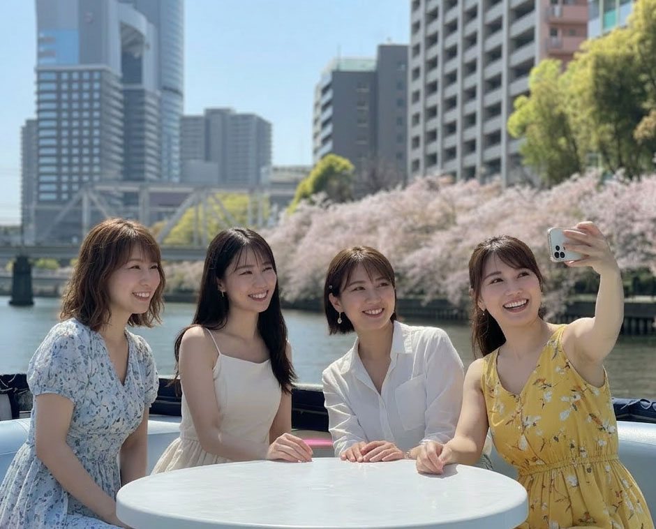 大川の桜並木を船上から楽しむお花見クルーズ — 中之島GATEサウスピア